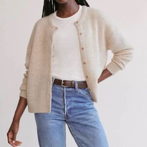 NWOT Jenni Kayne Hayes Cardigan Sand M Neutral Chunky Knit Minimalist